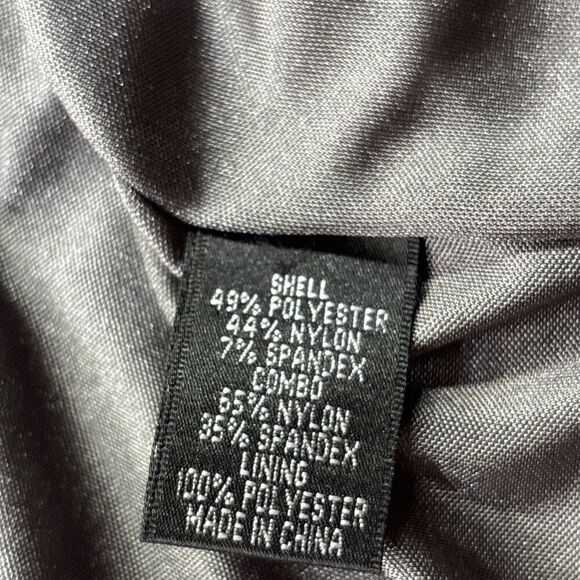 Adrianna Papell Women Sheath Cocktail Dress 12P Gray Ruched Bodice Lace Trim - Picture 8 of 15